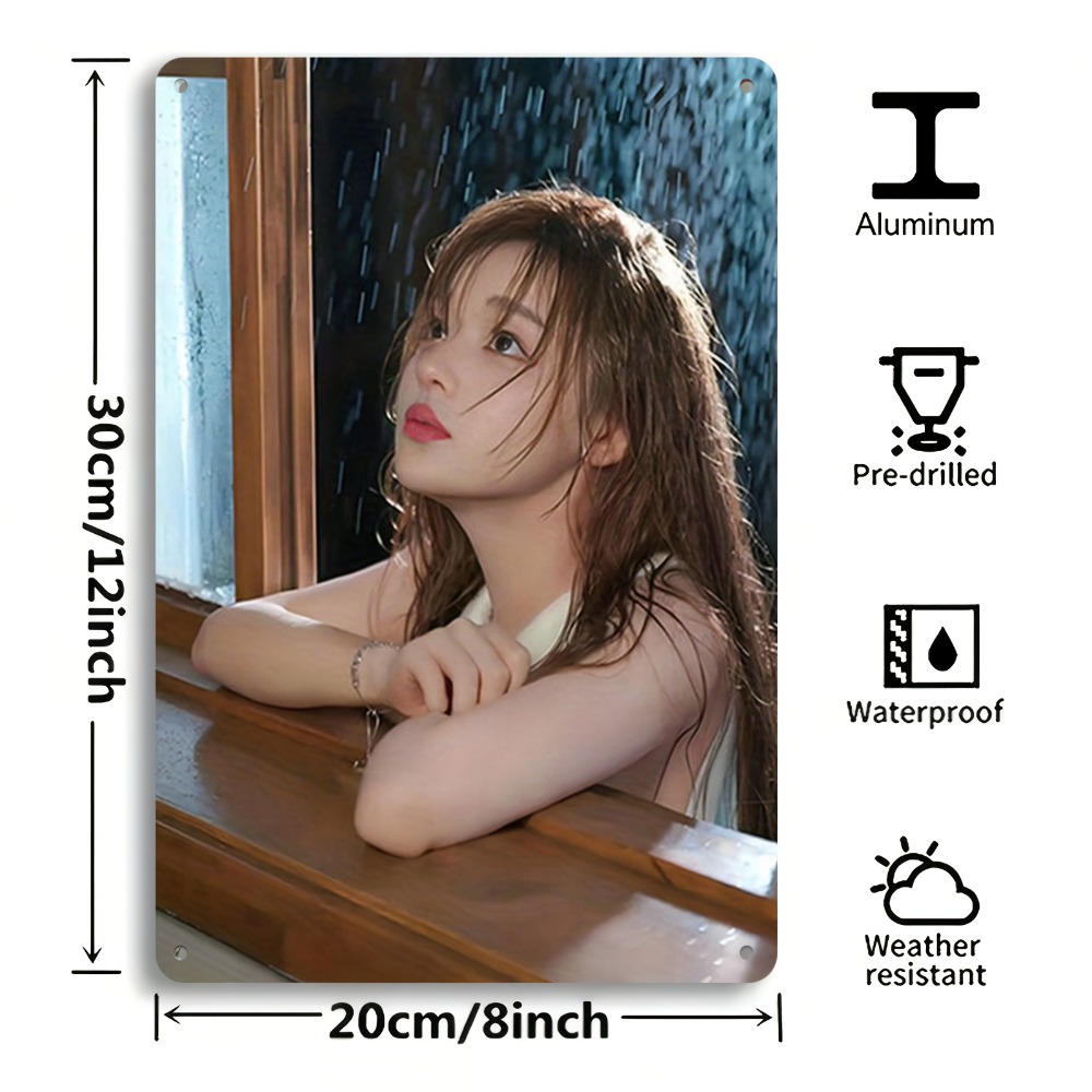 Home Office Gif - 2026Raindrop Woman Aluminium Wandkunst, 2D Platte