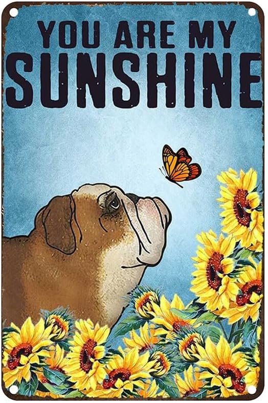 English Home Office - Vintage metalen blikken bord Engelse Bulldog