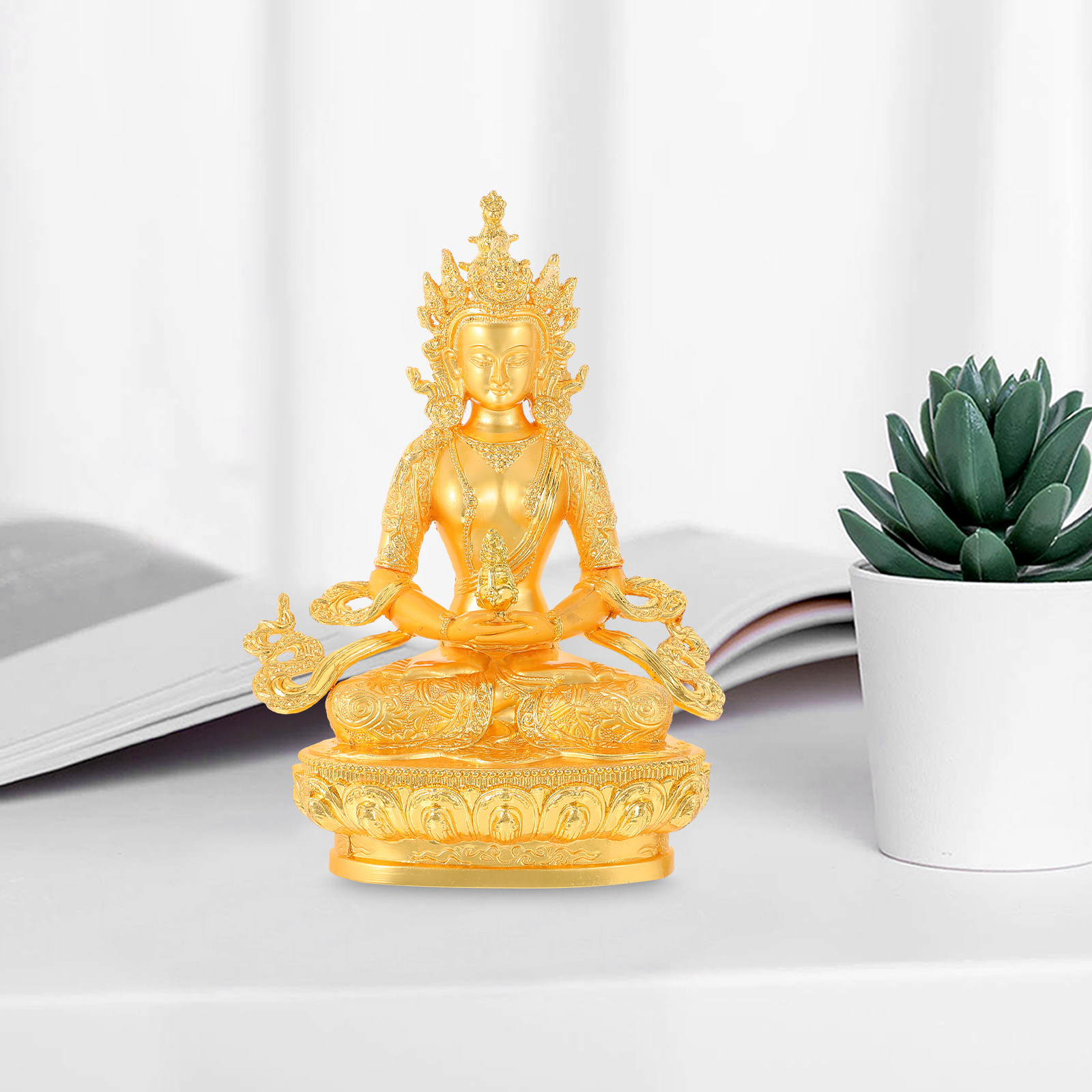 Home Office Feng Shui - Miniatuur Metalen Boeddhabeeldje, Symbool van Lang