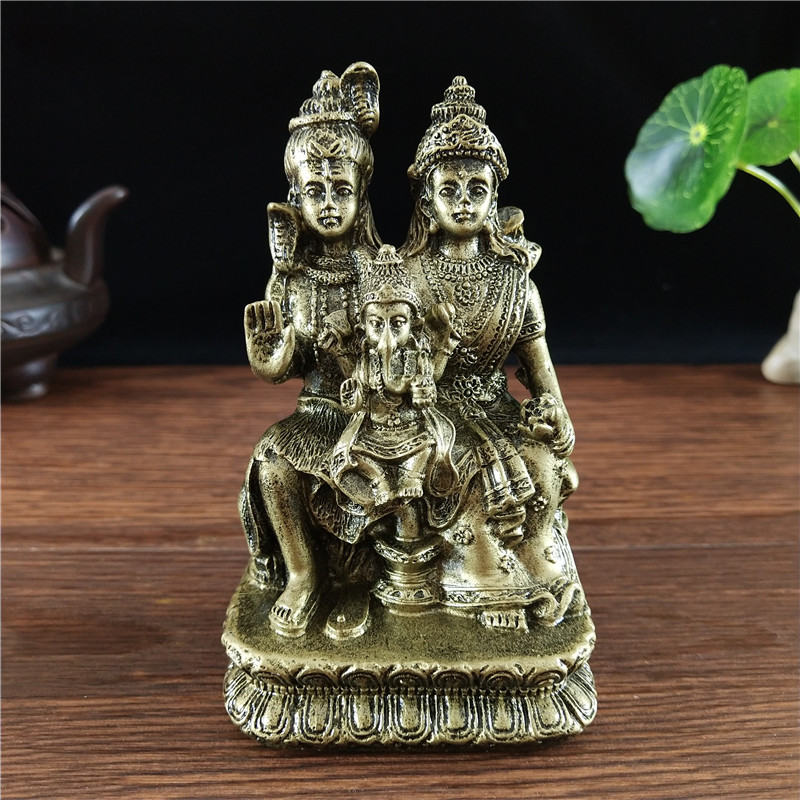 Home Office Feng Shui - Bronskleurig Shiva-standbeeld Hindoe Ganesha Vishnu Boeddha-standbeeld