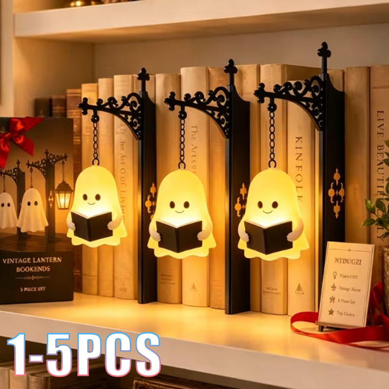 Home Office And Library - 1-5PCS Halloween Vintage hangende LED-bibliotheekboekenplank Decoratief