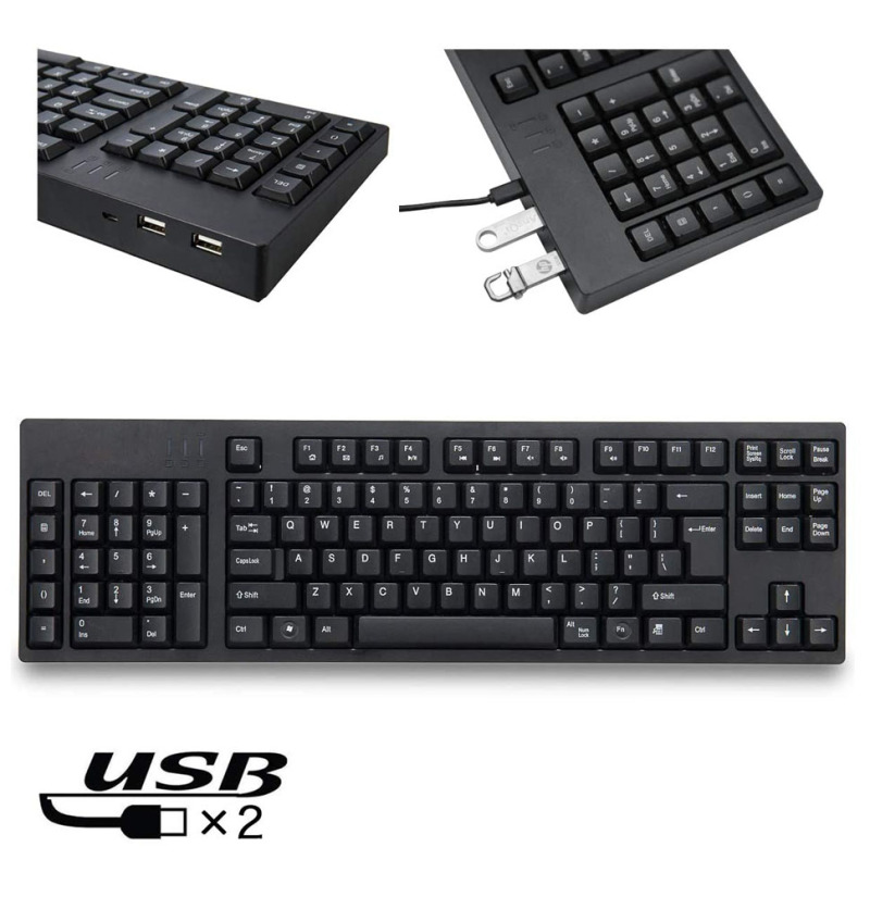 English Home Office - Bedraad ergonomisch linkshandig toetsenbord met 109