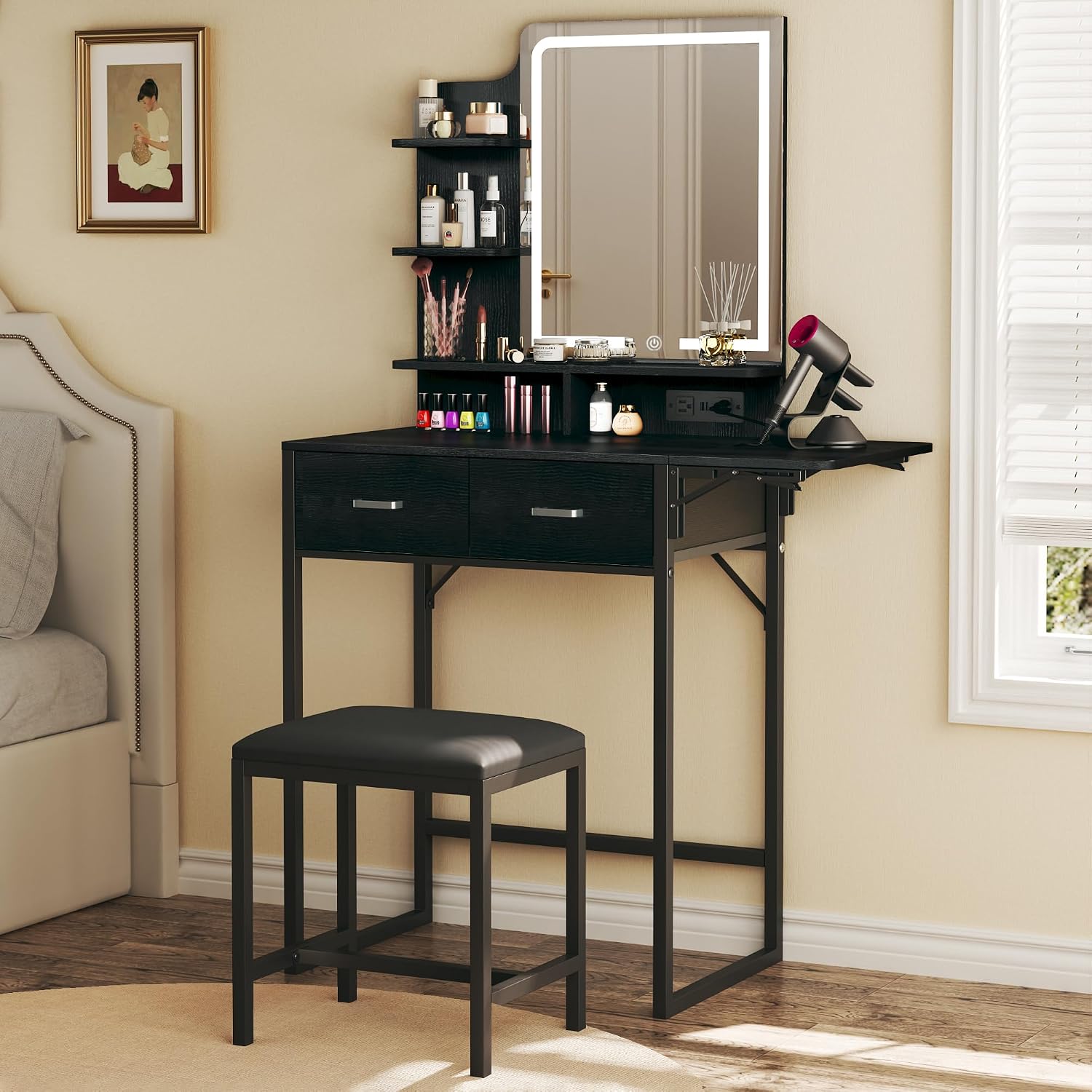 Desk Drawer Small - Kaptafel met spiegel en verlichting, kleine