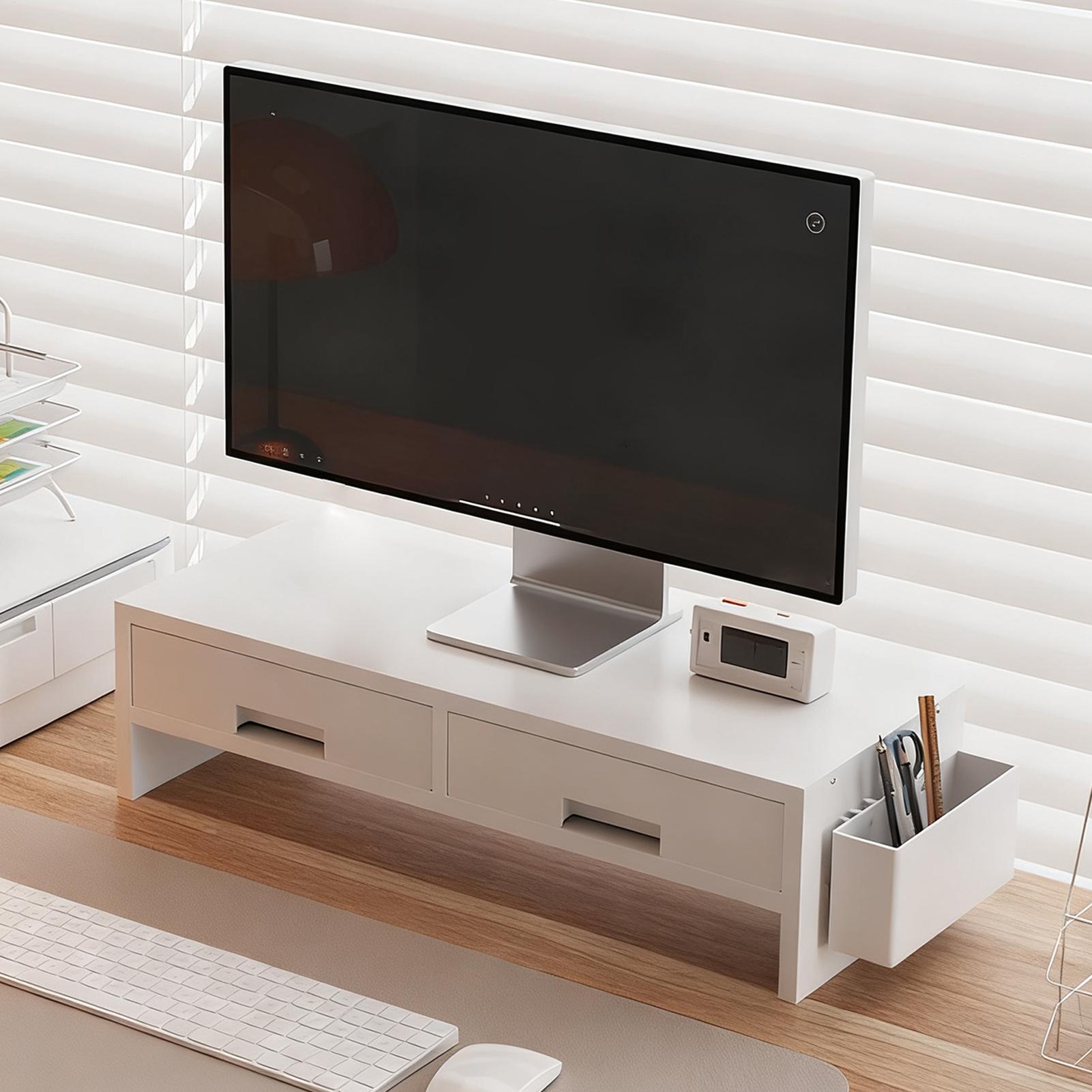 Desk Drawer Small - Bureau Monitor Stand Riser Dubbele Lade
