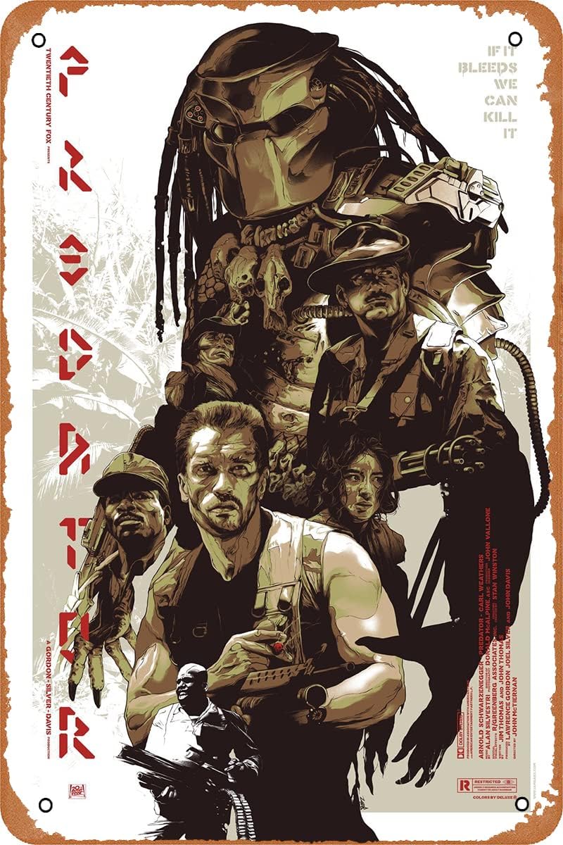Home Office Logo - PREDATOR (1987) filmposter, retro blikken logo,