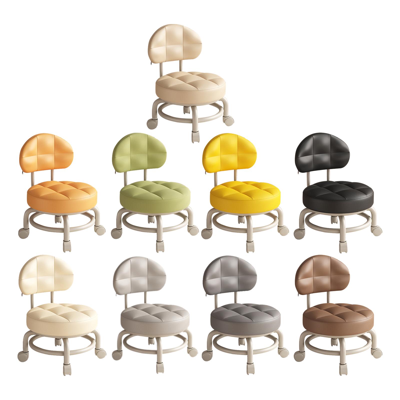 Home Office And Library - Lage ronde rolstoel PU-leer 360 °