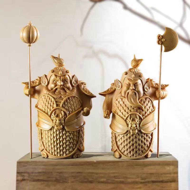 Home Office Feng Shui - houtsnijwerk Deur God sculpturen en beeldjes