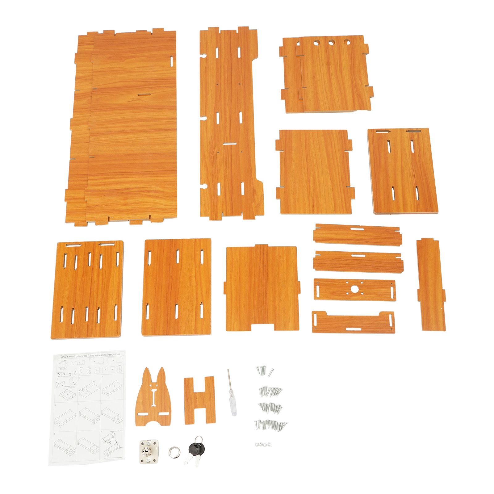 Desk Drawer Small - Ergonomische MDF monitorstandaard met 3 afsluitbare