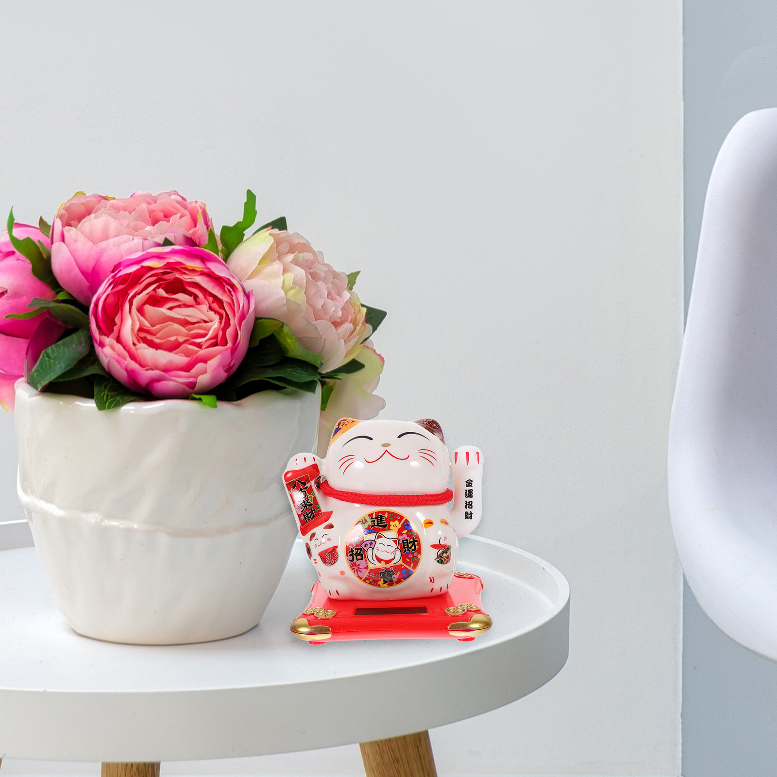 Home Office Feng Shui - Op zonne-energie werkende kattenornament met zwaaiende
