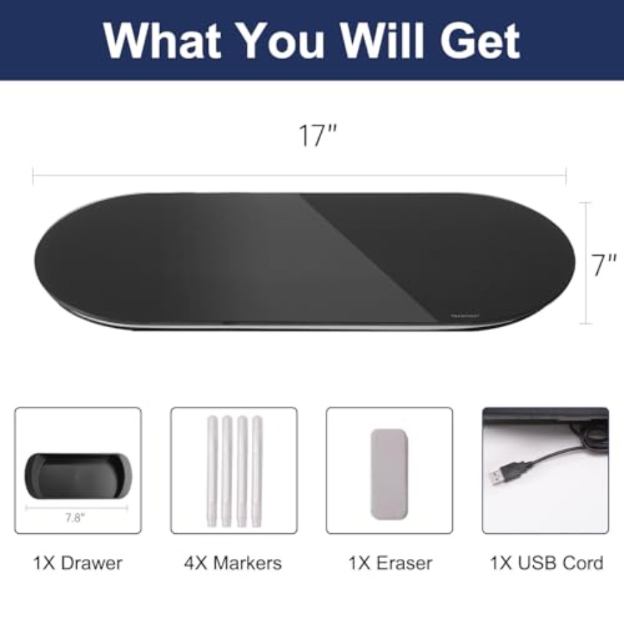 Glazen bureau whiteboard - 17  - Desk Drawer Small recensie en prijs