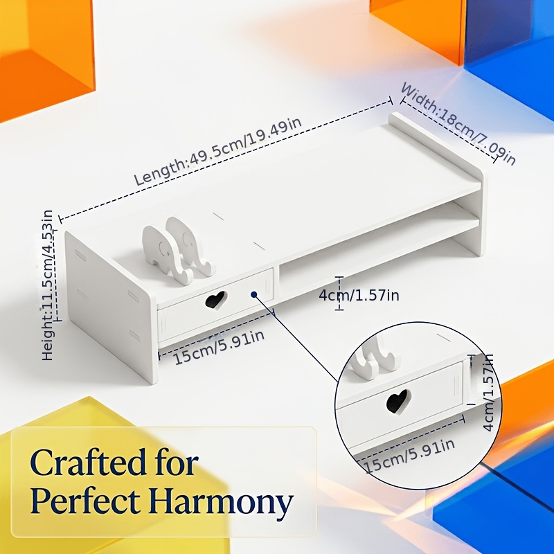Minimalistische witte PVC-moni - Desk Drawer Small recensie en prijs