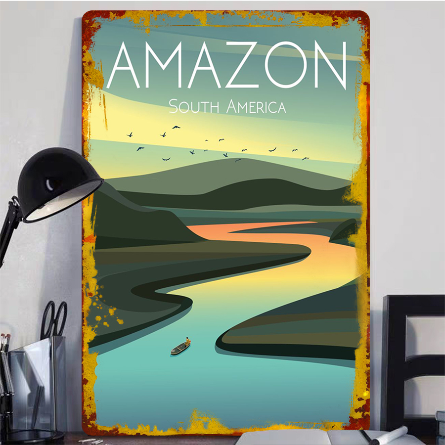 Amazon River landschap metalen - Home Office Of Amazon recensie en prijs