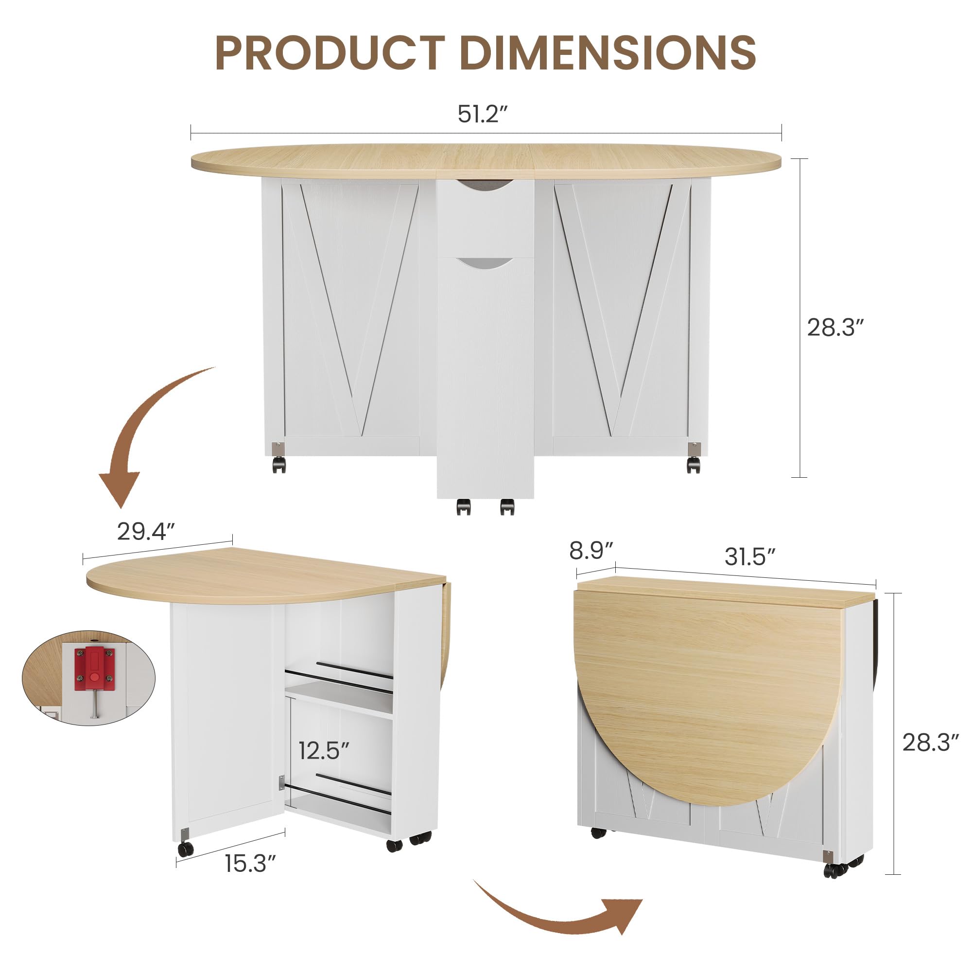 3-in-1 opklapbare eettafel met - Desk Drawer Small recensie en prijs