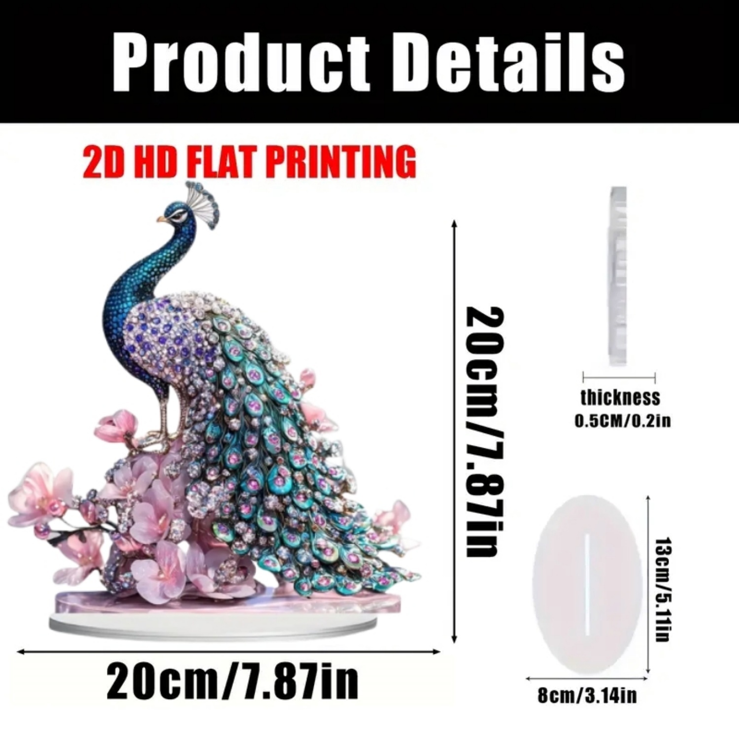 2D Platte Acryl Pauw Staande S - Home Office Studio recensie en prijs