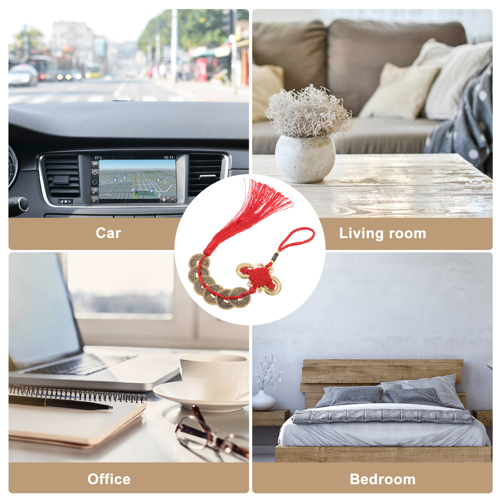 2 stuks Chinese knoop hanger m - Home Office Feng Shui recensie en prijs