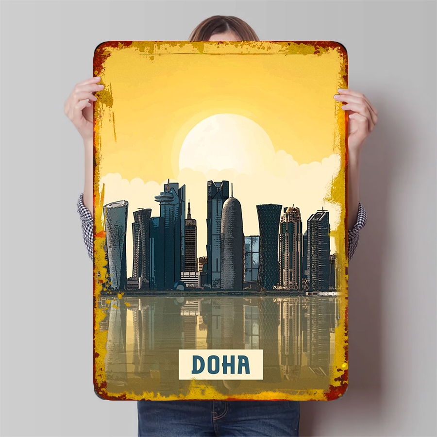 Doha Skyline Metal Wall Art Qa - Home Office Qatar recensie en prijs