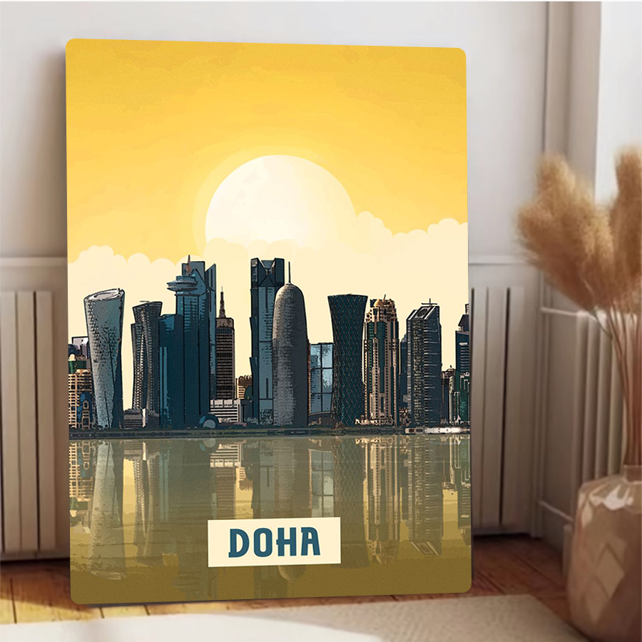 Doha Skyline Metal Wall Art Qa - Home Office Qatar recensie en prijs